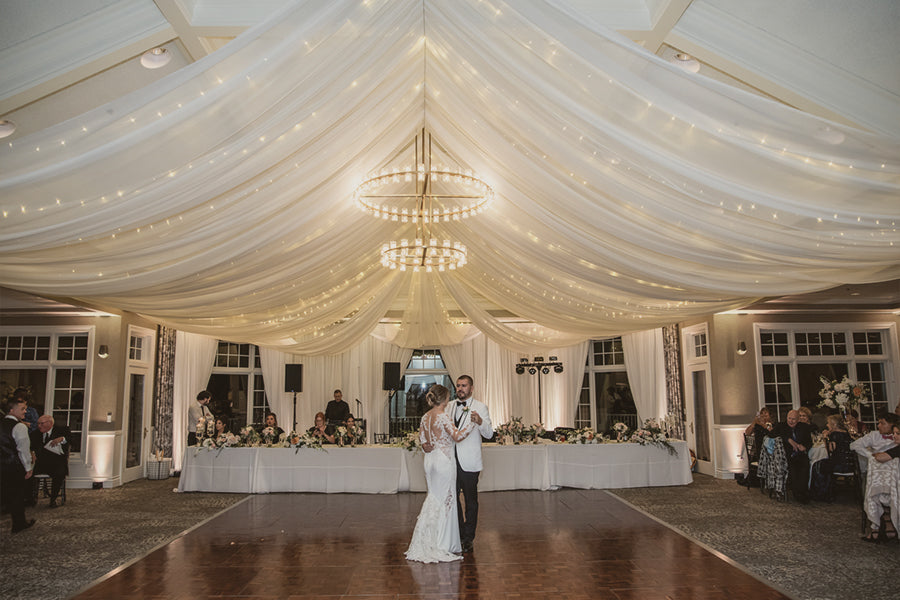 Ceiling drapes wedding discount